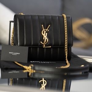 Saint Laurent Vicky Chain Wallet (Quilted Lambskin
